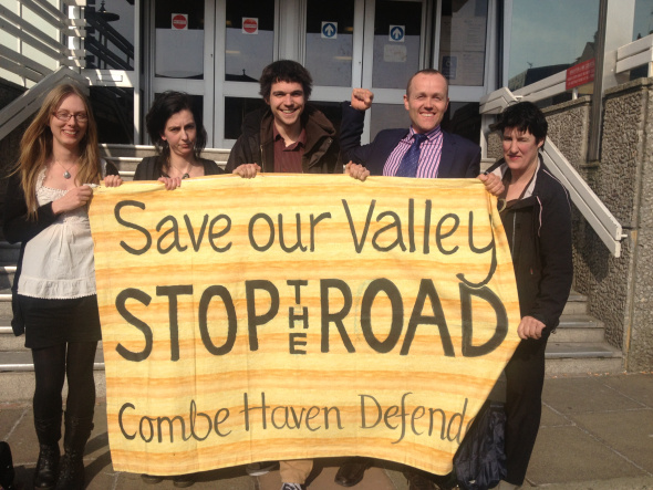 Five of the six trial 4 defendants outside Brighton Magistrates Court, 12 March 2014